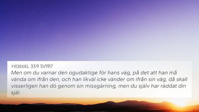 Hesekiel 33:9 SV1917 Bible Verse Image