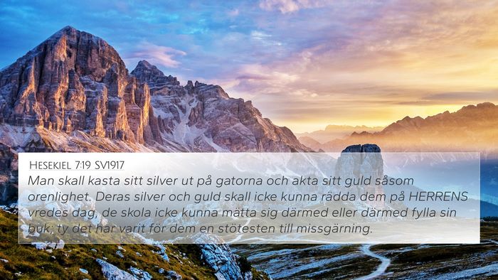Hesekiel 7:19 SV1917 Bible Verse Image