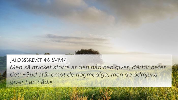 Jakobsbrevet 4:6 SV1917 Bible Verse Image
