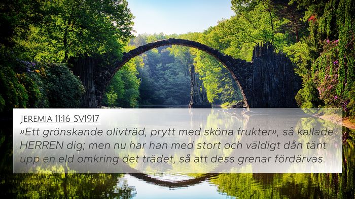 Jeremia 11:16 SV1917 4K Wallpaper - »Ett grönskande olivträd, prytt med sköna - 4K Wallpaper Bible Verse