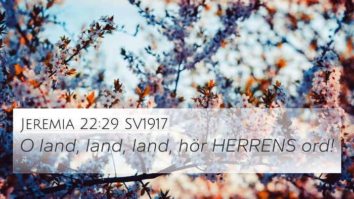Jeremia 22:29 SV1917 Bible Verse Image