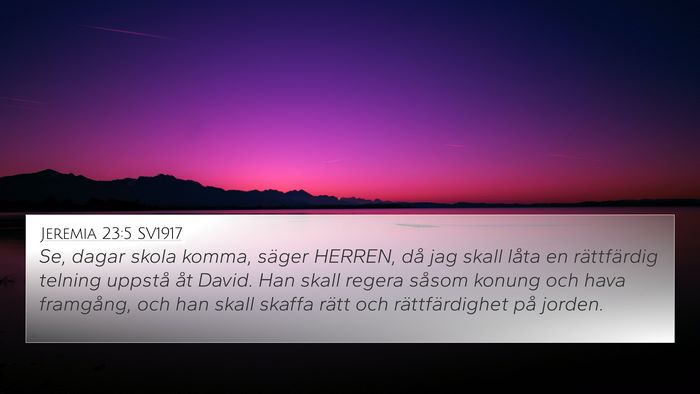 Jeremia 23:5 SV1917 Bible Verse Image
