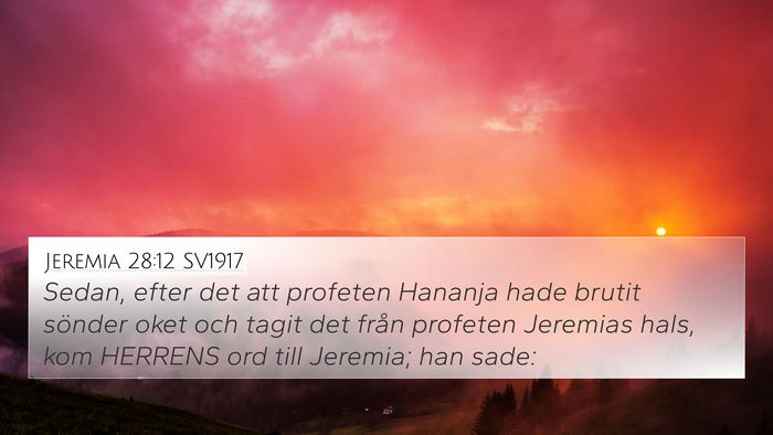 Jeremia 28:12 SV1917 4K Wallpaper - Sedan, efter det att profeten Hananja hade brutit - 4K Wallpaper Bible Verse