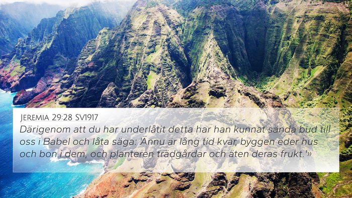 Jeremia 29:28 SV1917 Bible Verse Image
