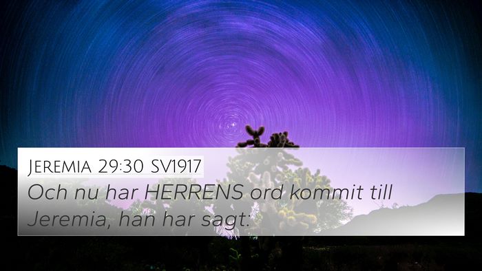 Jeremia 29:30 SV1917 Bible Verse Image