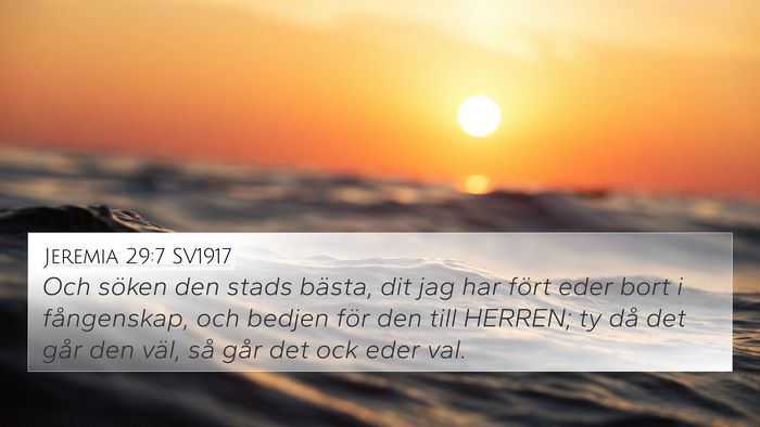 Jeremia 29:7 SV1917 Bible Verse Image