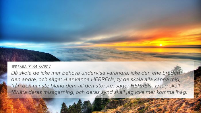 Jeremia 31:34 SV1917 Bible Verse Image