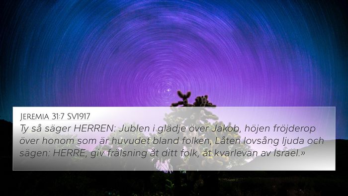 Jeremia 31:7 SV1917 Bible Verse Image