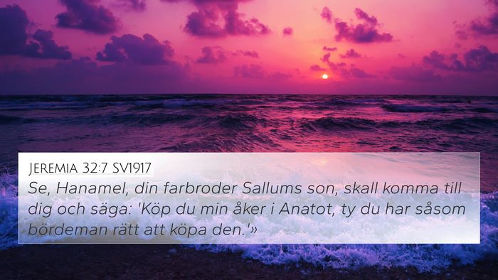 Jeremia 32:7 SV1917 Bible Verse Image