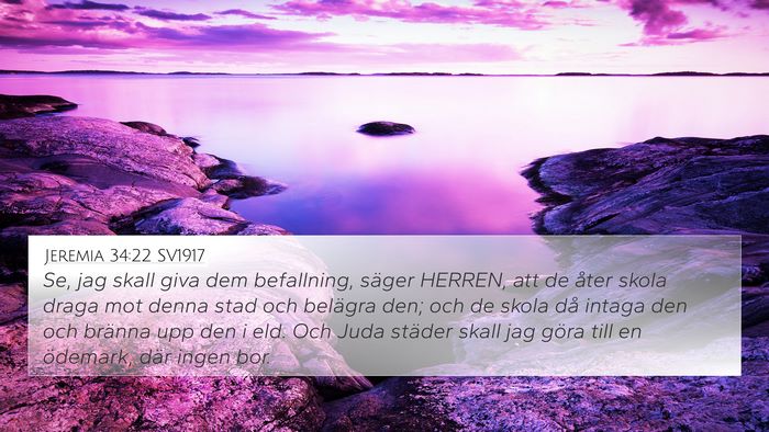 Jeremia 34:22 SV1917 Bible Verse Image