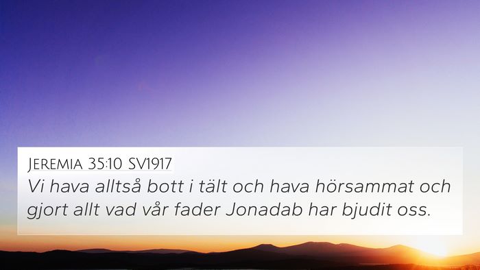 Jeremia 35:10 SV1917 Bible Verse Image