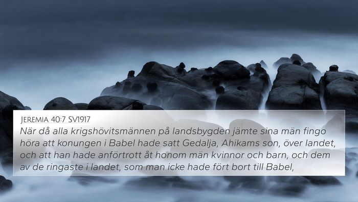 Jeremia 40:7 SV1917 Bible Verse Image