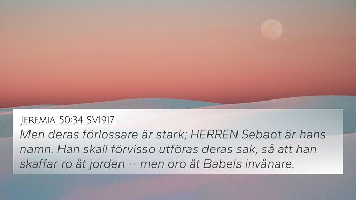 Jeremia 50:34 SV1917 Bible Verse Image