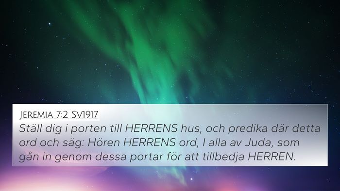Jeremia 7:2 SV1917 Bible Verse Image