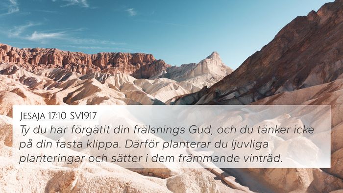 Jesaja 17:10 SV1917 Bible Verse Image