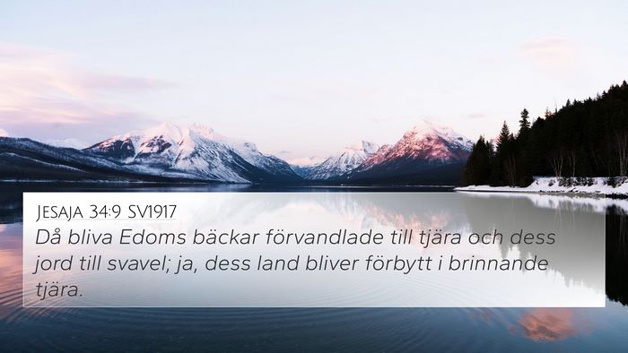 Jesaja 34:9 SV1917 Bible Verse Image
