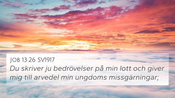 Job 13:26 SV1917 Bible Verse Image