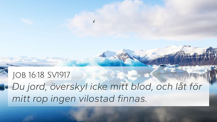 Job 16:18 SV1917 4K Wallpaper - Du jord, överskyl icke mitt blod, och låt för - 4K Wallpaper Bible Verse