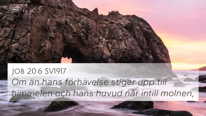 Job 20:6 SV1917 Bible Verse Image