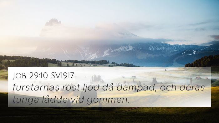Job 29:10 SV1917 Bible Verse Image