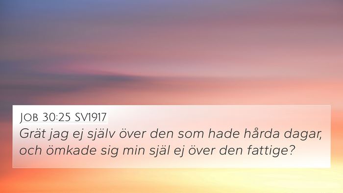 Job 30:25 SV1917 Bible Verse Image