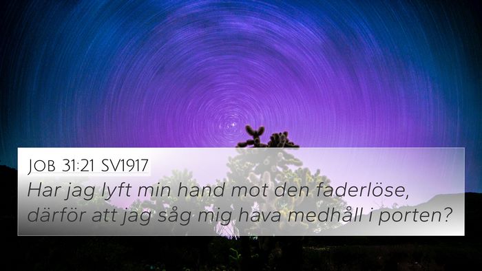 Job 31:21 SV1917 Bible Verse Image