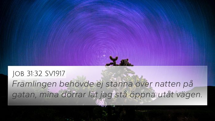 Job 31:32 SV1917 Bible Verse Image