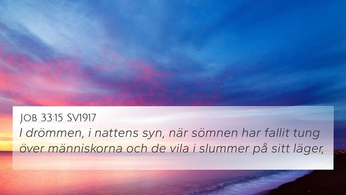 Job 33:15 SV1917 Bible Verse Image