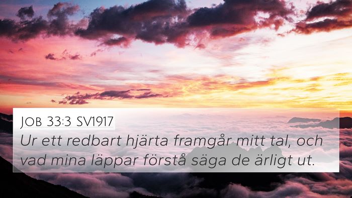 Job 33:3 SV1917 Bible Verse Image