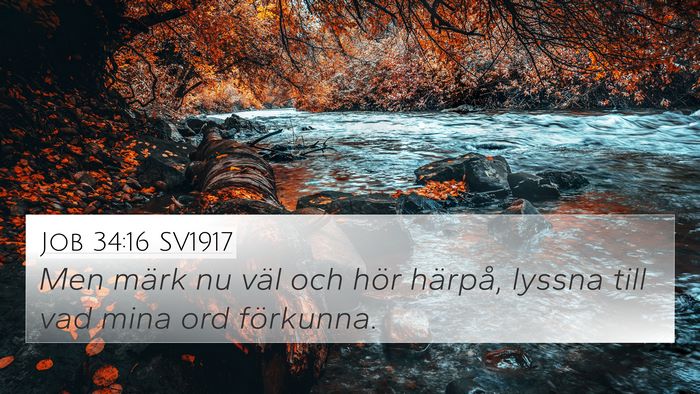 Job 34:16 SV1917 Bible Verse Image