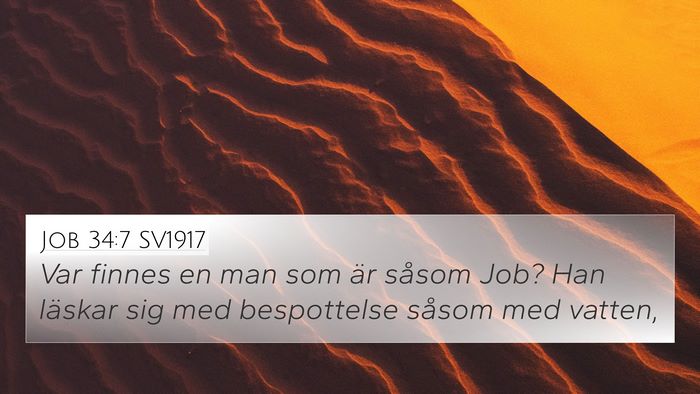 Job 34:7 SV1917 Bible Verse Image