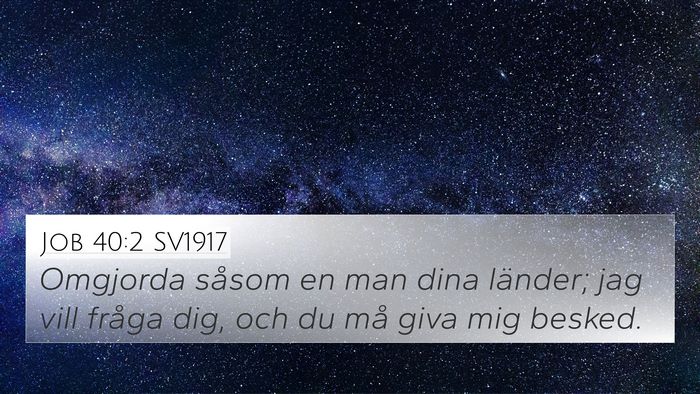 Job 40:2 SV1917 Bible Verse Image