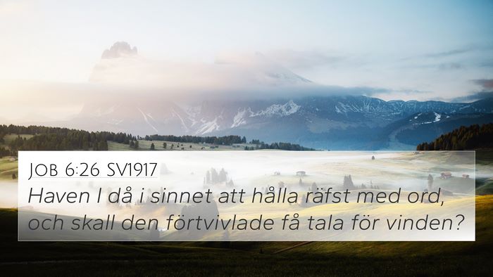 Job 6:26 SV1917 Bible Verse Image