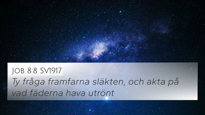 Job 8:8 SV1917 Bible Verse Image