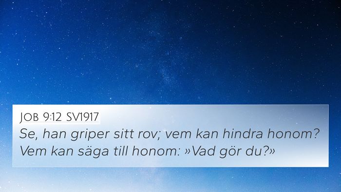Job 9:12 SV1917 Bible Verse Image