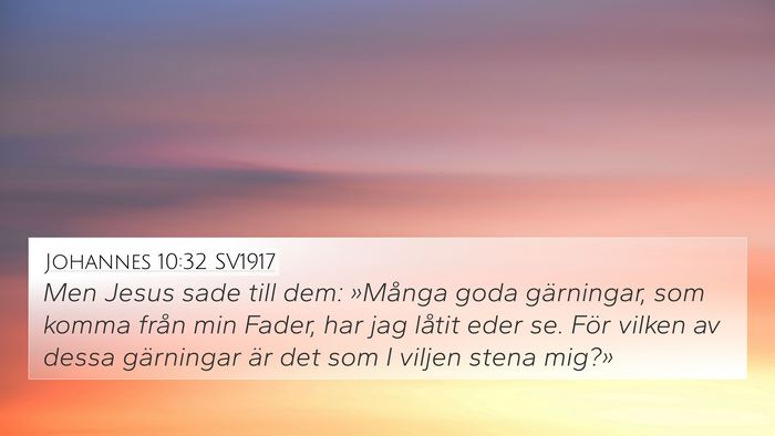 Johannes 10:32 SV1917 Bible Verse Image