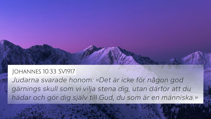 Johannes 10:33 SV1917 Bible Verse Image