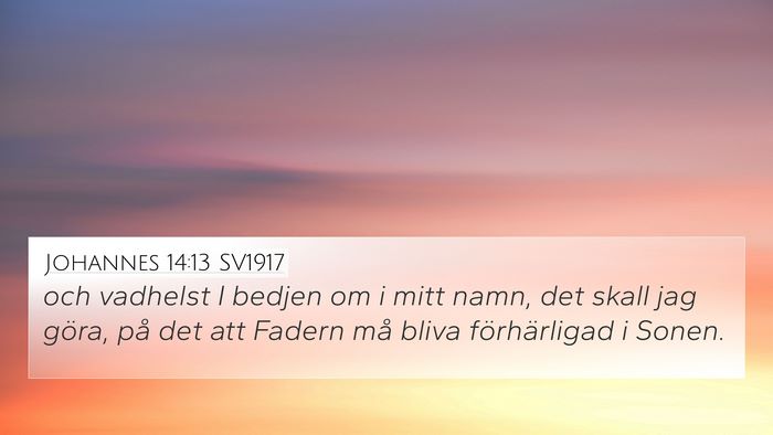 Johannes 14:13 SV1917 Bible Verse Image