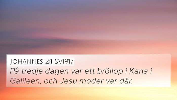 Johannes 2:1 SV1917 Bible Verse Image