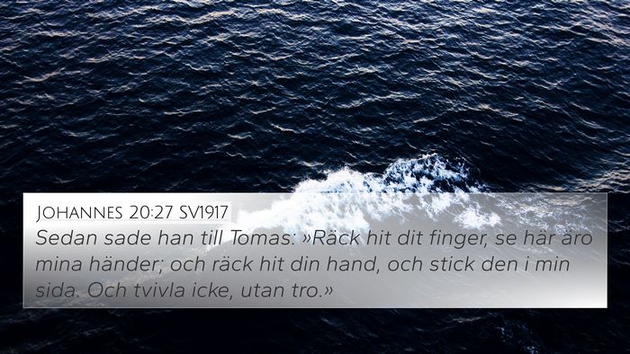 Johannes 20:27 SV1917 Bible Verse Image