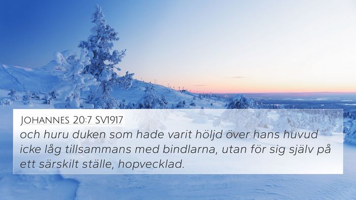 Johannes 20:7 SV1917 4K Wallpaper - och huru duken som hade varit höljd över hans - 4K Wallpaper Bible Verse