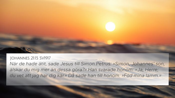 Johannes 21:15 SV1917 Bible Verse Image