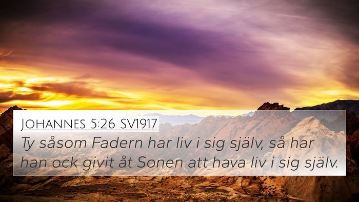 Johannes 5:26 SV1917 Bible Verse Image