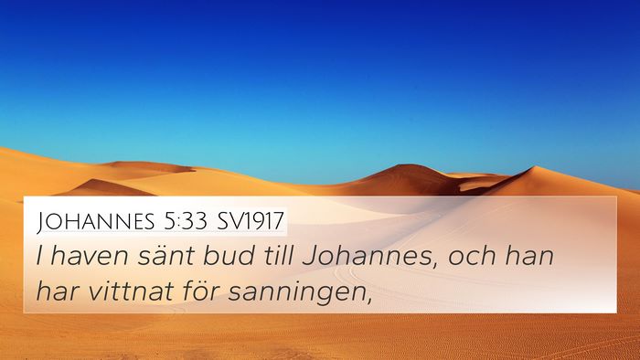 Johannes 5:33 SV1917 Bible Verse Image