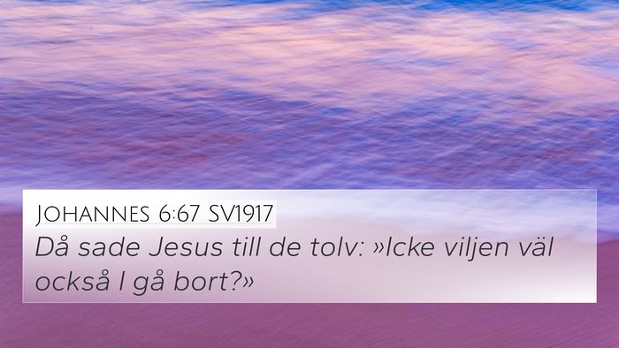 Johannes 6:67 SV1917 Bible Verse Image