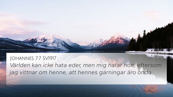 Johannes 7:7 SV1917 Bible Verse Image