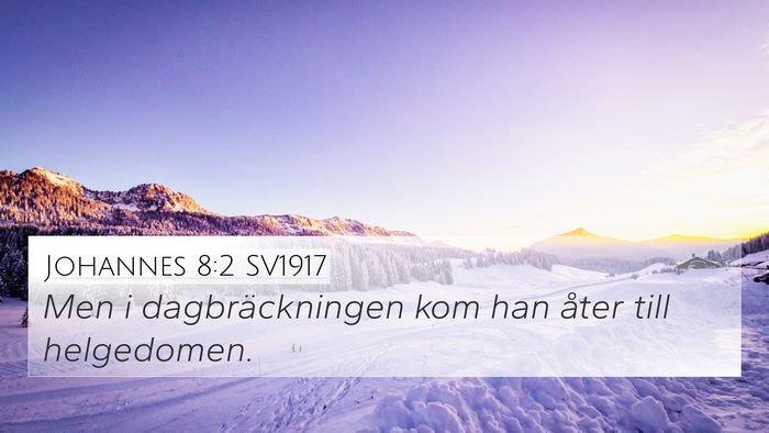 Johannes 8:2 SV1917 Bible Verse Image