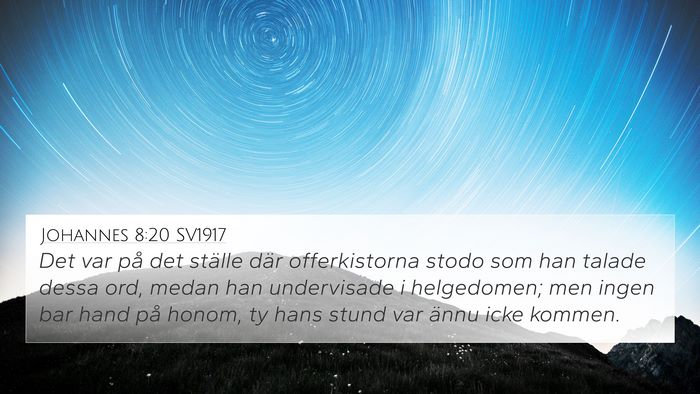 Johannes 8:20 SV1917 Bible Verse Image