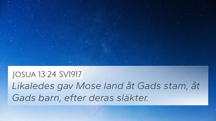 Josua 13:24 SV1917 Bible Verse Image