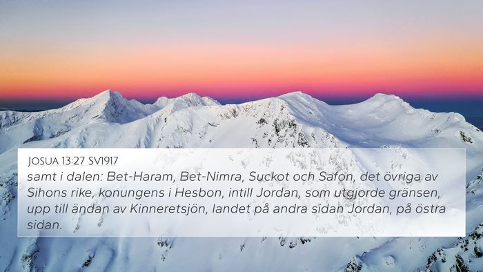Josua 13:27 SV1917 Bible Verse Image